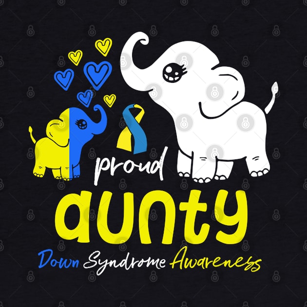 Proud Aunty Down Syndrome Awareness Blue Yellow Ribbon by FamiStore